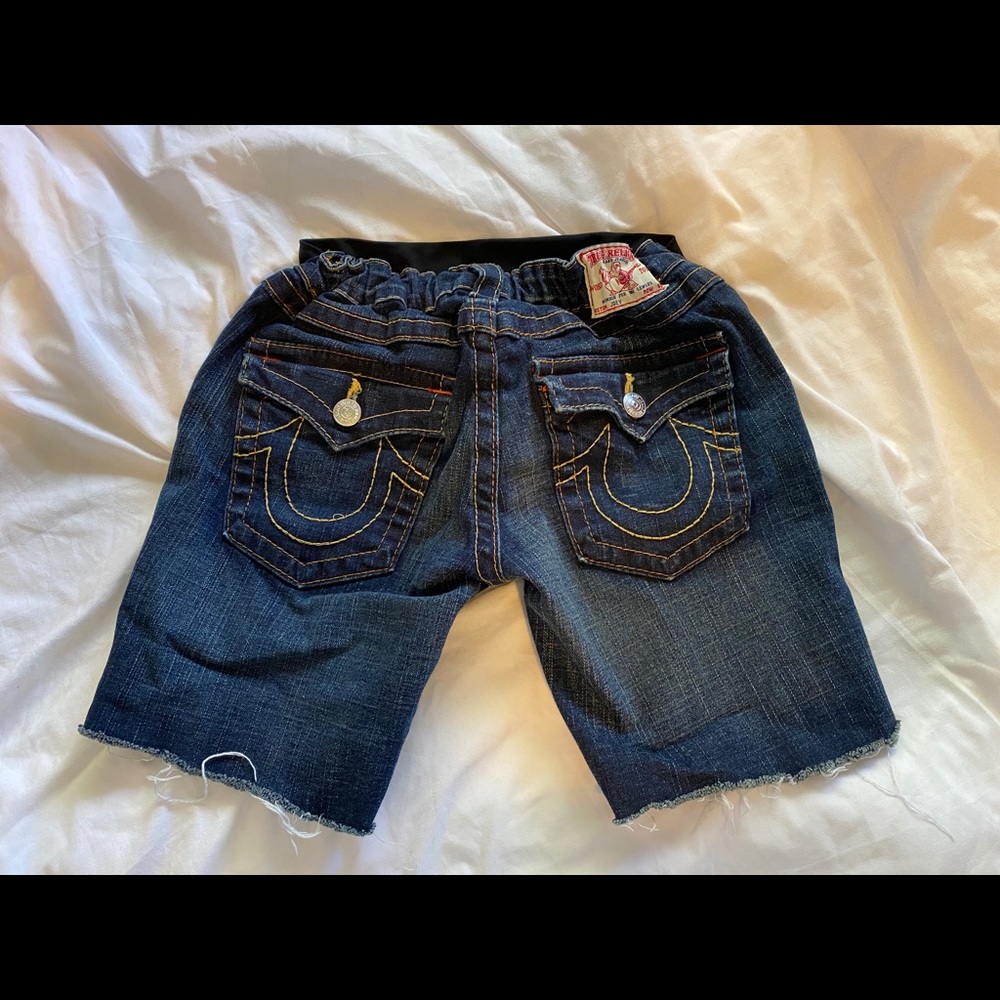 True religion maternity shorts